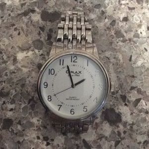 Omax men's silver watch